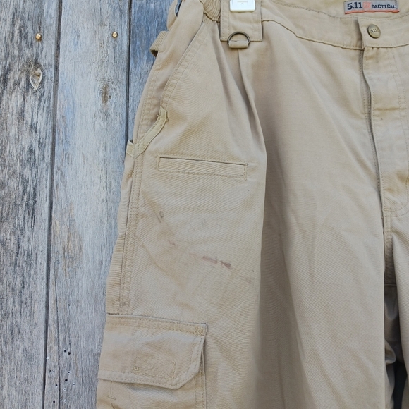 5.11 Tactical Taclite Pro Ripstop Cargo Pants Mens 40x30 Khaki Workwear - Picture 3 of 7